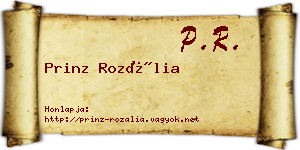 Prinz Rozália névjegykártya